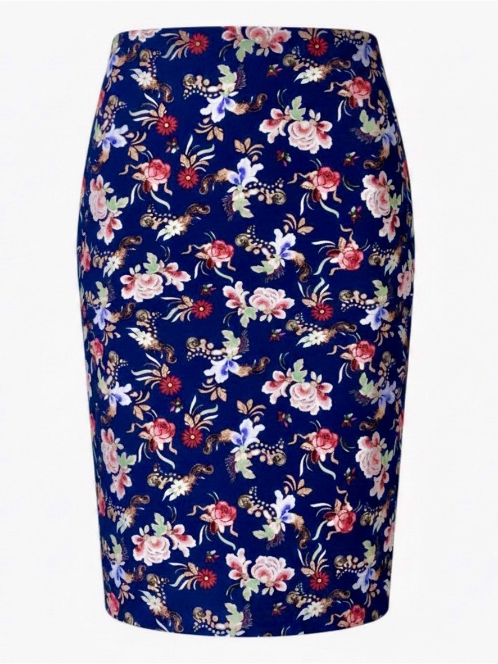 Philosophy Pencil Skirt Blue Floral 6 NWOT Cottage Career Academia Summer Casual
